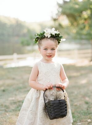 Flower Girl with Flower Crown at Cedar Lakes Estate in Port Jervis, New York