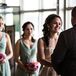 The couple tied the knot in front of the wall of windows in the museum's Decker Gallery, with the harbor as their backdrop.