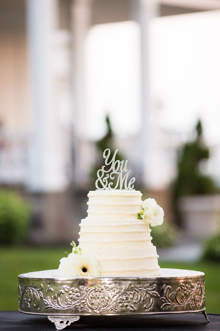 Three-Tier White Wedding Cake