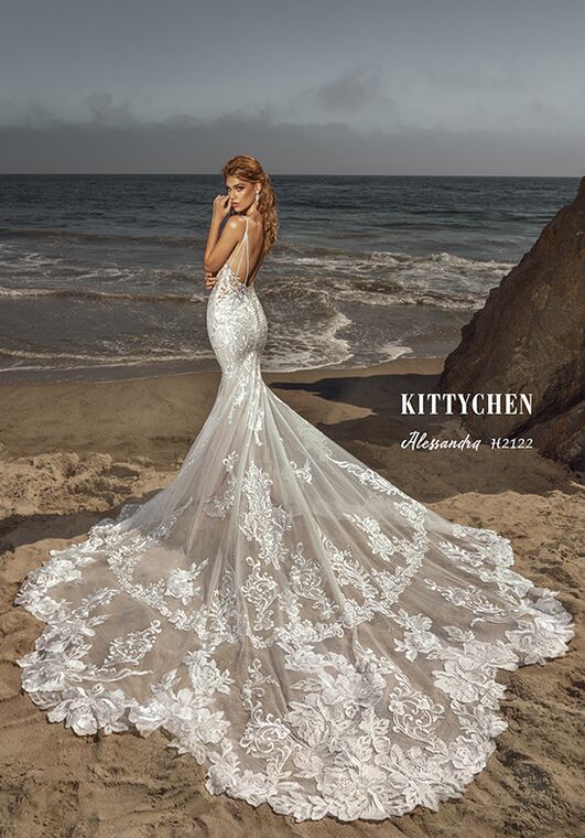KITTY CHEN ALESSANDRA, H2122 Fit-and-Flare Wedding Dress - 5