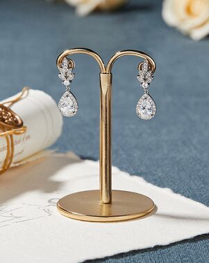 AW Bridal AW BRIDAL Cubic Zirconia Teardrop Bridal Earrings Rhinestone Wedding Dangle Earrings for Women Stud Earrings for Brides (Silver) Silver