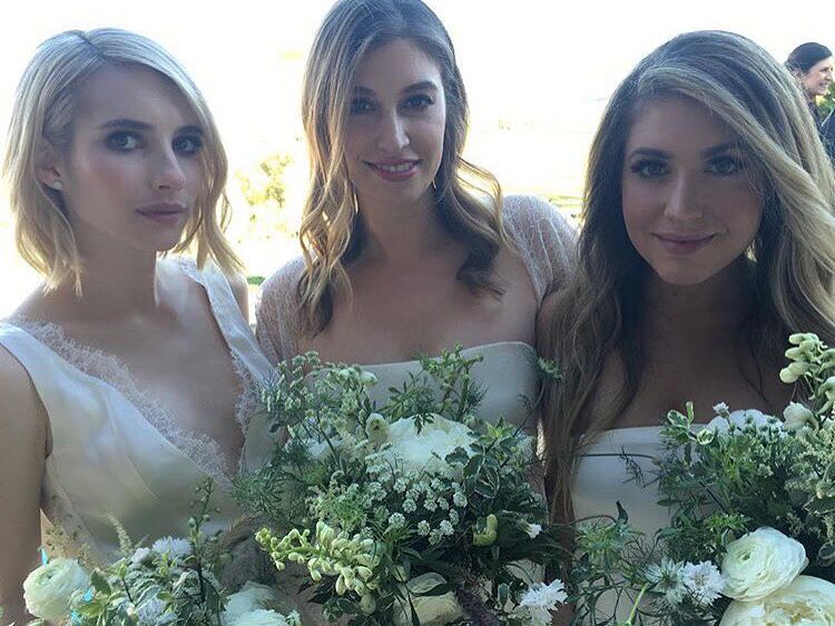 Emma Roberts and other bridesmaids pose for a selfie. 