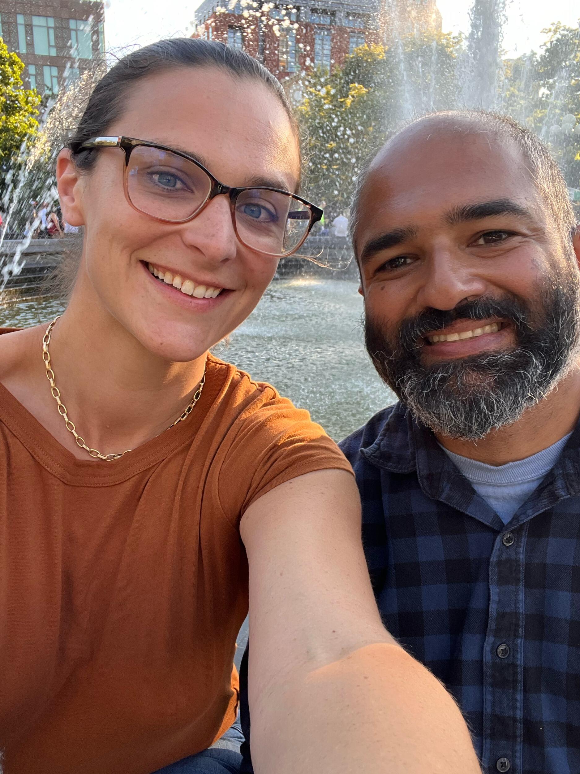 Audrey introduced Rubin to her version of a  college campus (Washington Square Park)