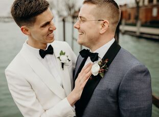 Danny and Vinnie aren’t afraid to change things up. “As a gay couple, we make our own rules,” Vinnie says. That meant upholding some traditions, inclu