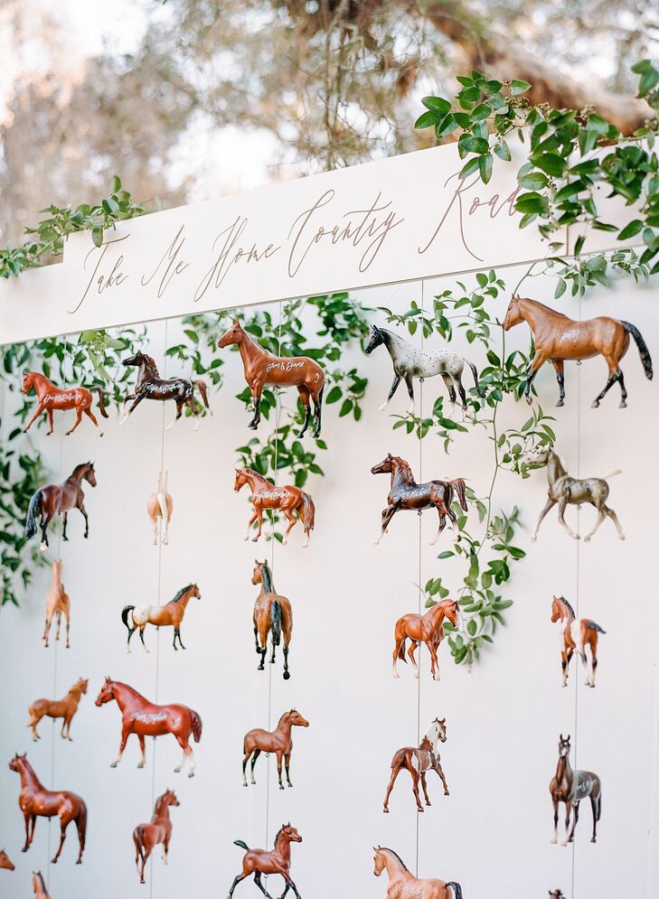Horse Escort Card Display for Rustic Wedding