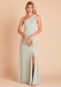 Birdy Grey Kira Crepe in Sage One Shoulder Bridesmaid Dress - thumbnail - 1