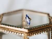 vintage-style purple engagement ring