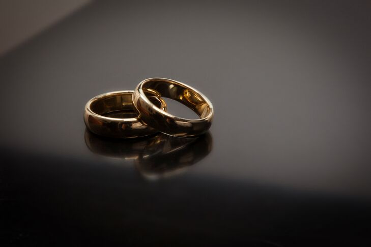 Stanley and Jason had been together for eight years before deciding to tie the knot. “The proposal wasn’t a typical one,” Stanley says. “It was more of a discussion than an event.” Like their proposal, the pair kept things simple when it came to choosing their wedding bands, opting for classic gold Tiffany bands.