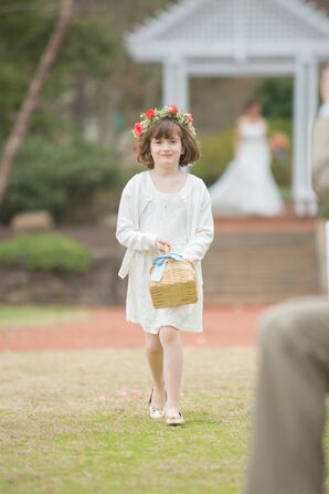 Flower Girl With Red Rose Flower Crown