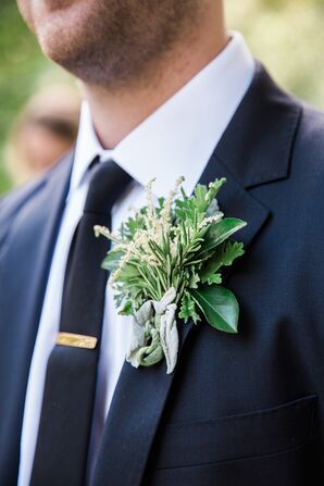 Astilbe and Dusty Miller Boutonniere