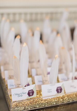 Glam Gold Art Deco Feather Escort Cards