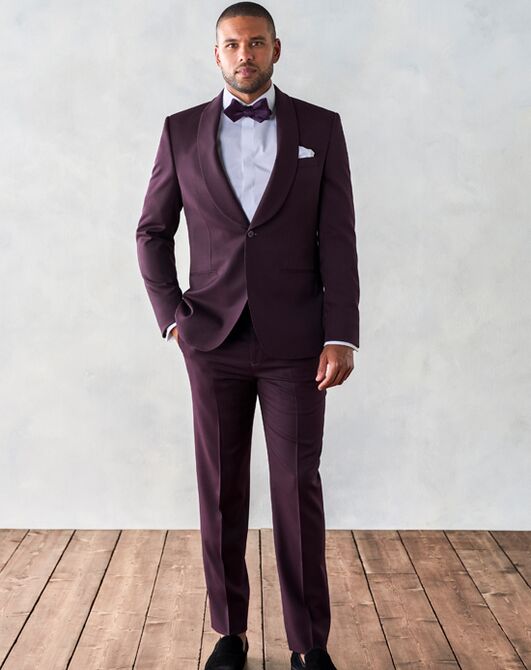 The Black Tux Plum Shawl Tuxedo Wedding Tuxedo | The Knot