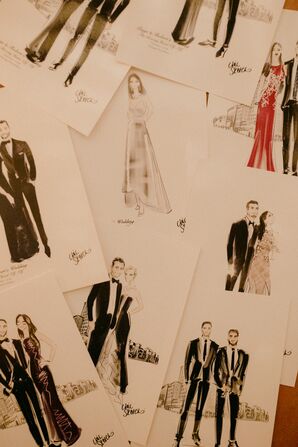 Personalized Sketches of Wedding Guests