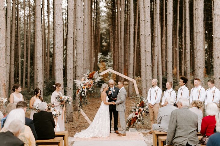 Chrissie Parker and Ryan Nelson got married at Pinewood Weddings And Events, which consists of a Scandinavian-style building in the middle of Minnesot