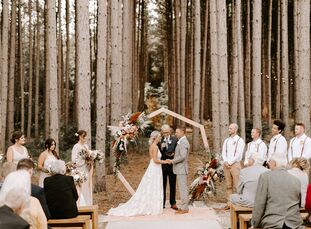 Chrissie Parker and Ryan Nelson got married at Pinewood Weddings And Events, which consists of a Scandinavian-style building in the middle of Minnesot