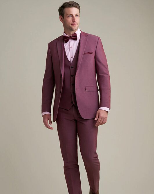 BLACKTIE SAVOY Burgundy Wedding Suit Red Tuxedo - 4
