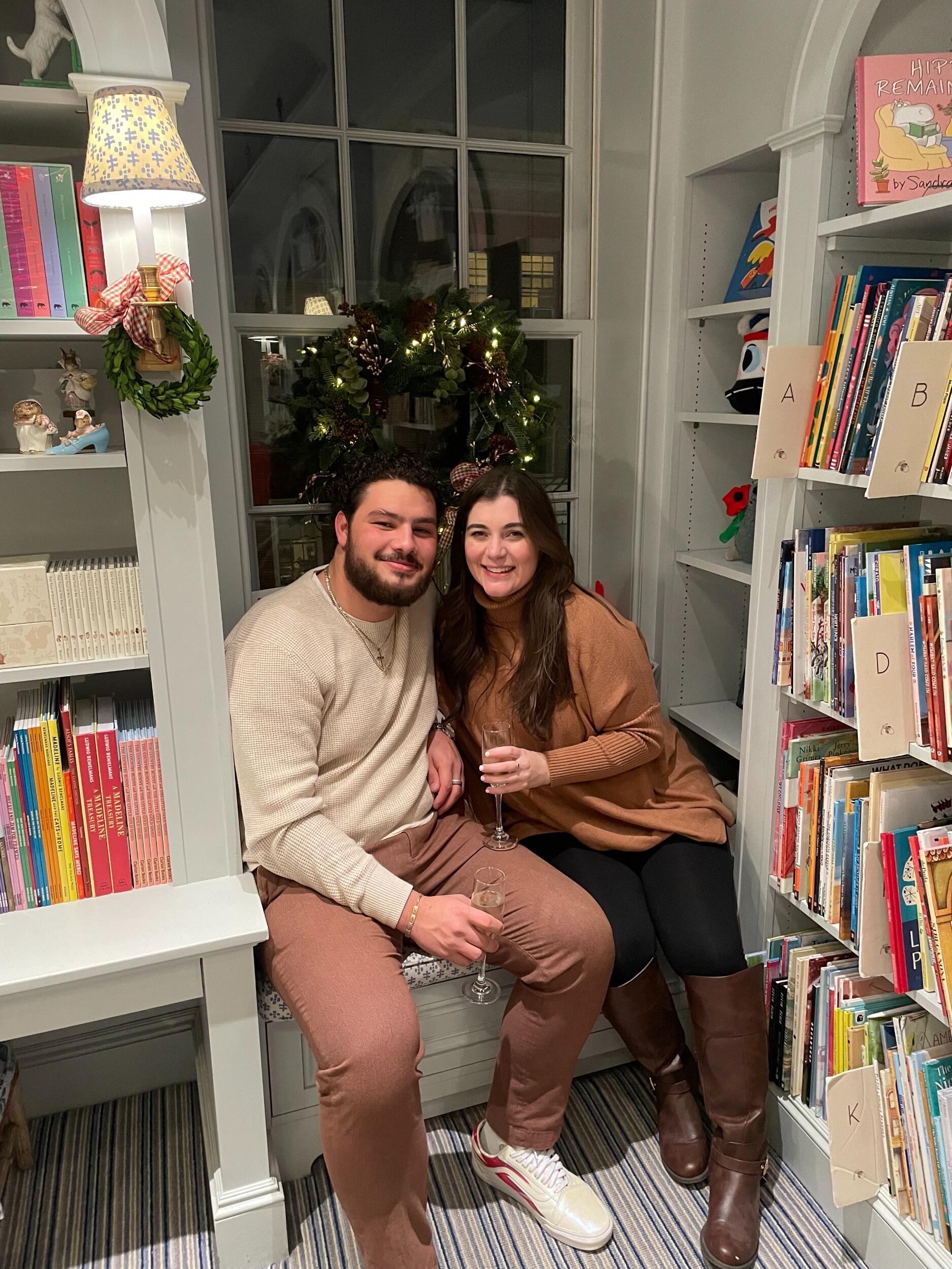 The first picture we took together at Beacon Hill Books & Cafe...in the kids section!