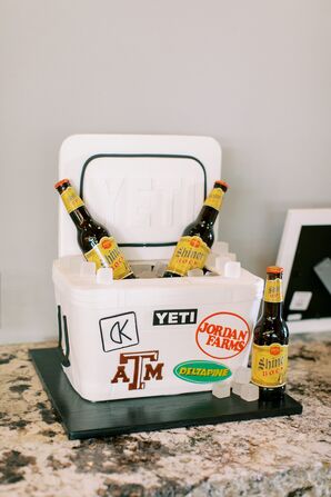 Yeti-Themed Groom's Cake With Beer Bottles
