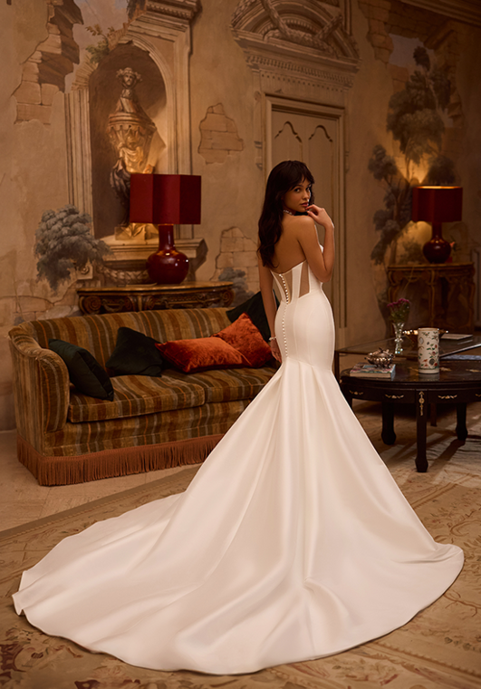 Moonlight Couture H1621 Mermaid and Trumpet Wedding Dress - 2