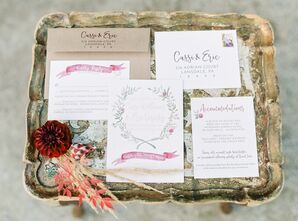 Whimsical Invitation Suite with Garland Illustration