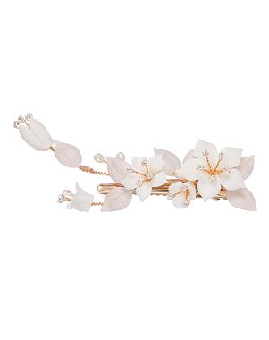 AW Bridal AW BRIDAL Flower Hair Clip for Wedding Hair Comb Barrette Bridal Hair Pieces Wedding Hair Accessories for Women Girls (Gold) Gold Pins, Combs + Clip