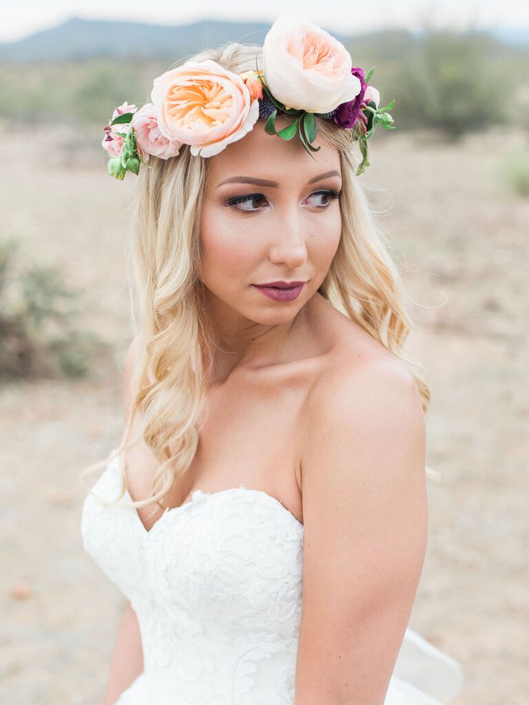 Oversize Blush Garden Rose Flower Crown
