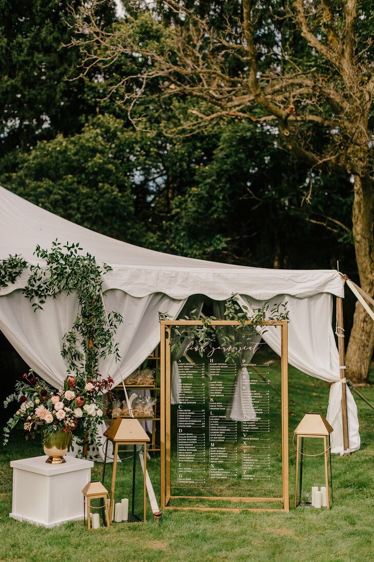 Lucite Seating Chart for Wedding in Western Michigan