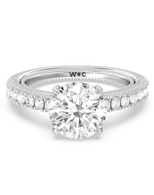 With Clarity Emerald, Round, Oval Cut Engagement Ring