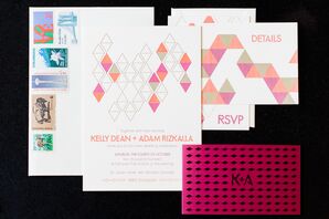 Geometric Letterpress Invitation Suite
