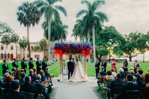 Ceremony Under Palm Trees and a Chuppah