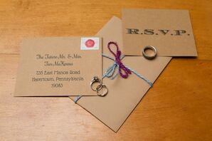 Brown Paper Bag Card Stock Wedding Invitations