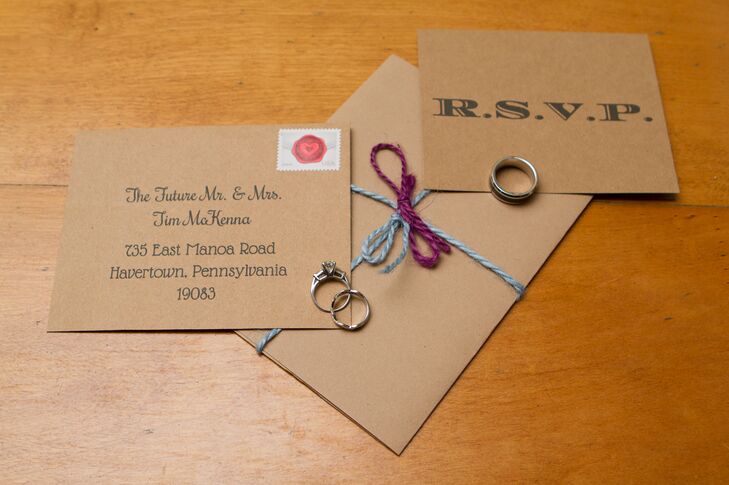 Brown Paper Bag Card Stock Wedding Invitations