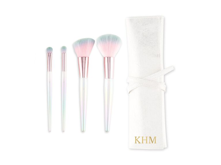 Iridescent makeup brushes junior bridesmaid gift