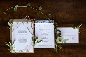 Custom Pink-Watercolor-Flower Wedding Invitations