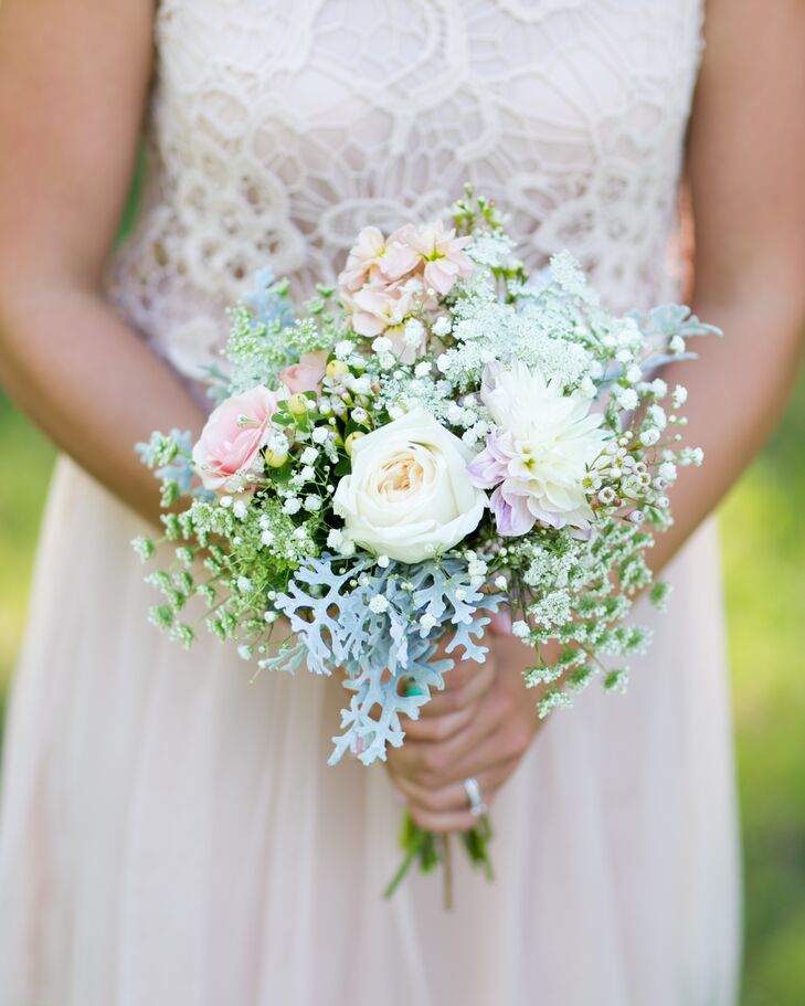 Dusty Miller and Rose Bouquet