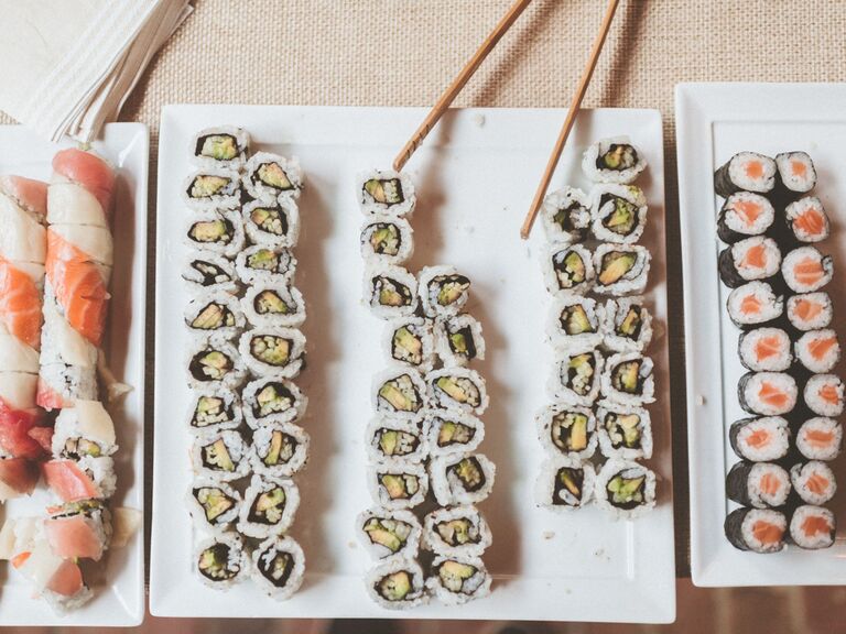 wedding food stations sushi