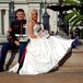 Marine Corps Bride and Groom in Jackson Square