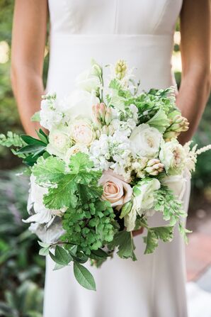 White and Blush Rose and Peony Bouquet