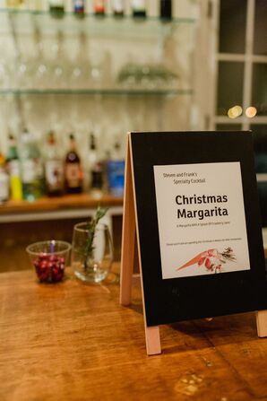 Christmas Margaritas During Festive Wedding Cocktail Hour
