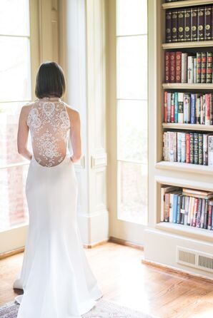 Wedding Dress with Dramatic Illusion Lace Back