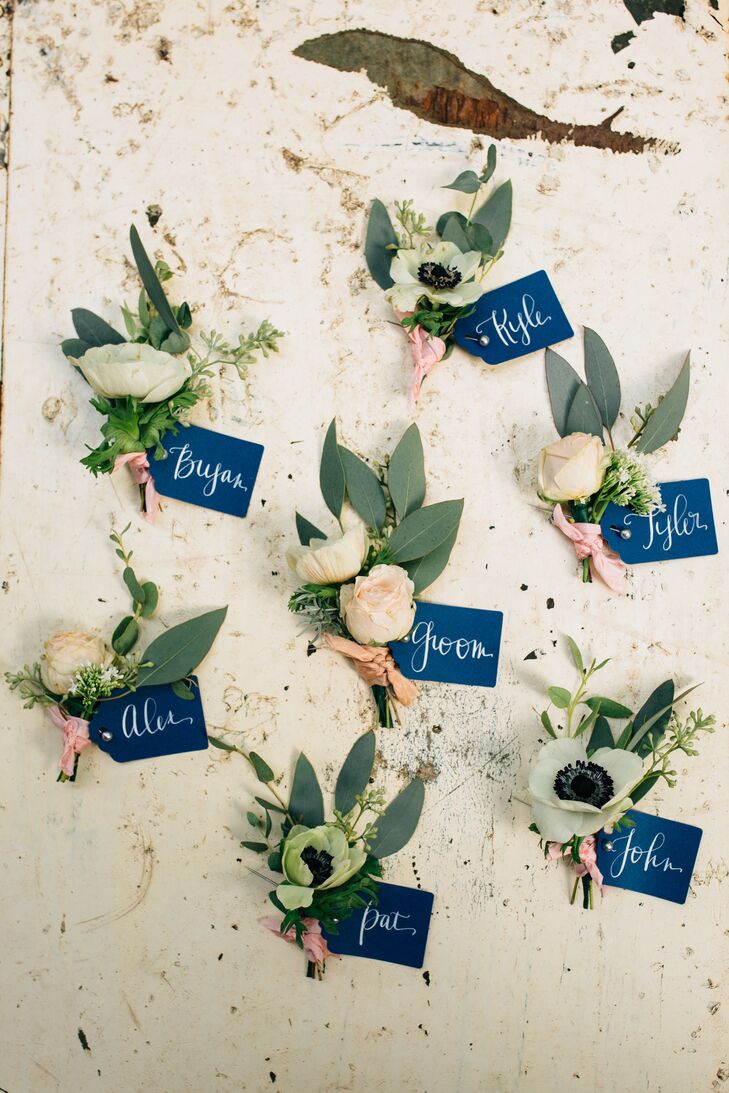 Rose, Anemone and Eucalyptus Boutonnieres