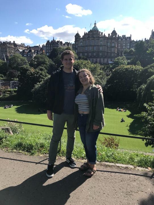 Kaitlyn and Andrew arrive in Edinburgh, Scotland. They spend the fall studying at the University of Edinburgh and traveling around the UK.
