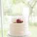 Single-Tier White Wedding Cake