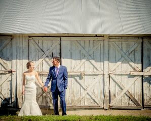 Classic Navy Groom’s Suit with Purple Tie