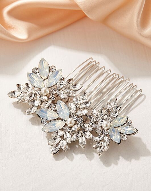 AW Bridal AW BRIDAL Opal Crystal Hair Comb Bridal Hair Pieces Retro Bridal Hair  Clips Wedding Hair Accessories for Brides and Bridesmaids (Silver) Wedding  Hair Pin, Comb + Clip | The Knot