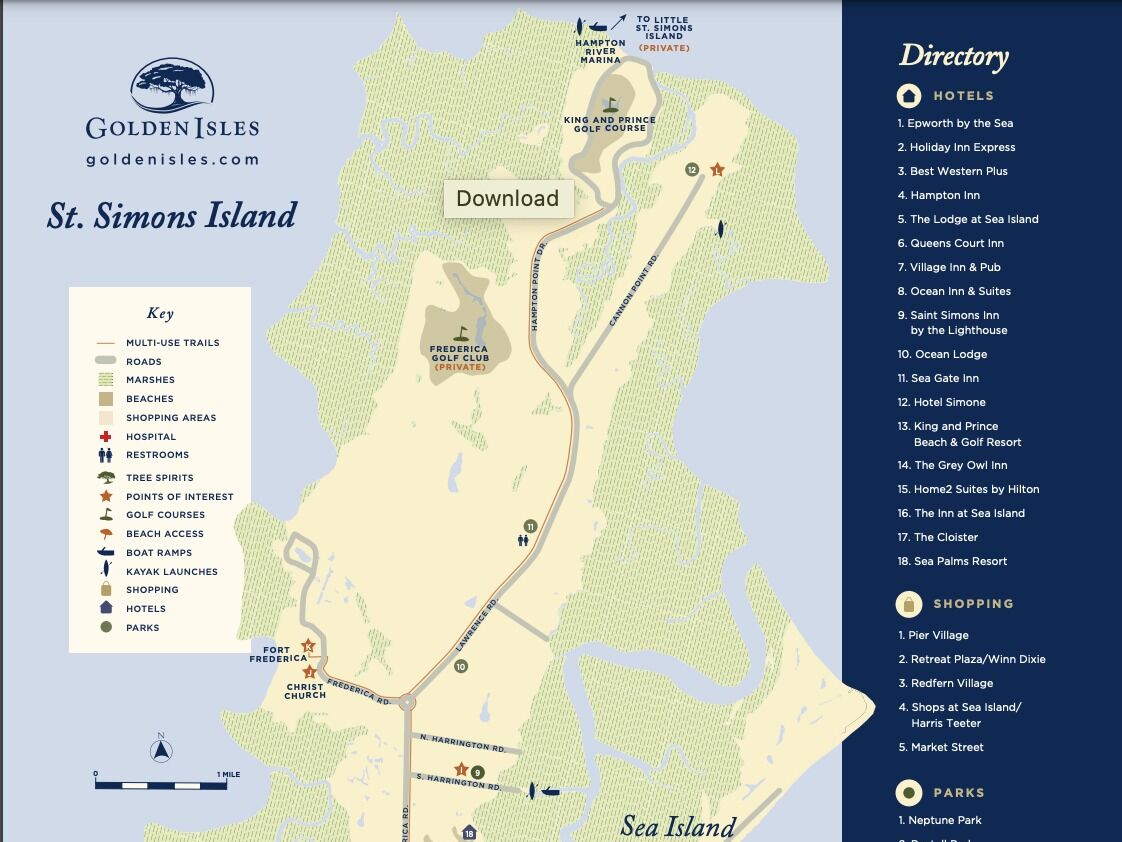 Picture of Map of St. Simons/ Sea Island! 