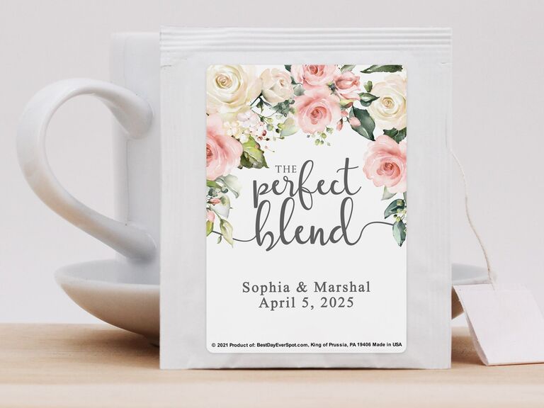 Personalized tea bag wedding favors