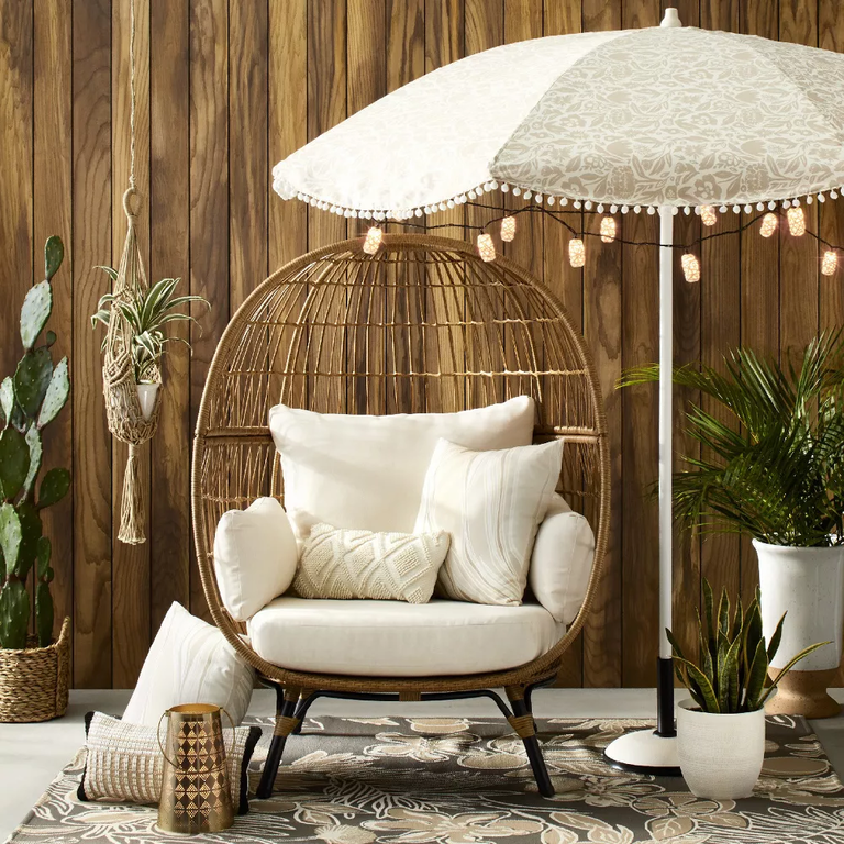 Patio egg chair from Target for the best 19th wedding anniversary gift ideas