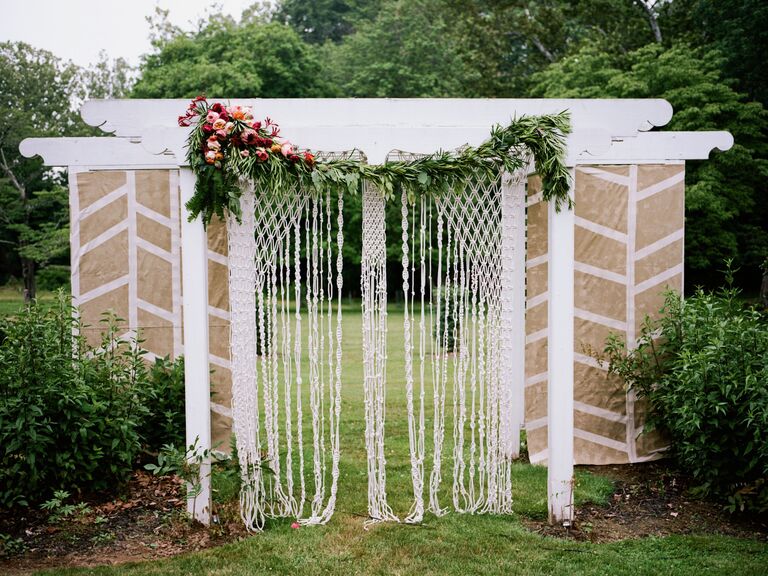 macrame wedding ceremony backdrop