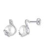 Kay Jewelers Cultured Pearl Earrings 1/10 ct tw Diamonds Sterling Silver Wedding Earrings photo - thumbnail - 1